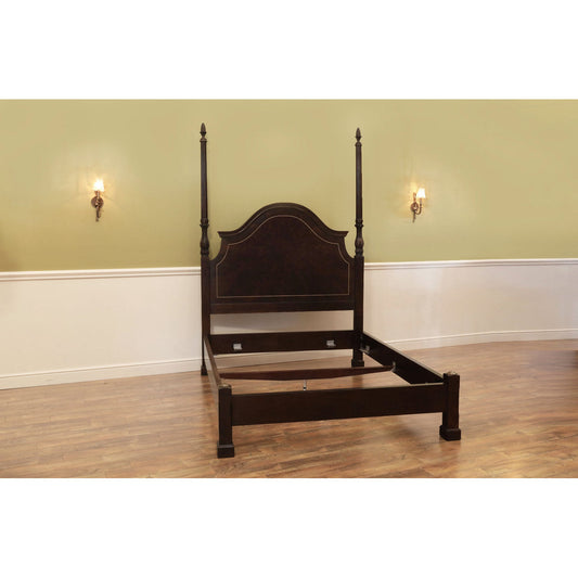 Ap Exclusives Queen Poster Bed Frame Headboard Footboard Side Rails Dark Espresso Brown Finished Flame Mahogany Queen Bed