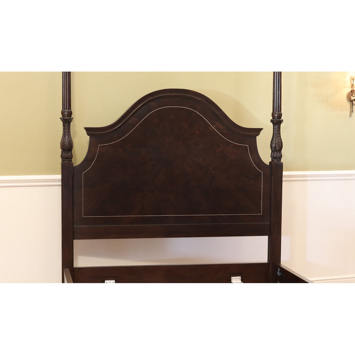 Ap Exclusives Queen Poster Bed Frame Headboard Footboard Side Rails Dark Espresso Brown Finished Flame Mahogany Queen Bed