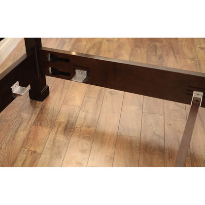 Ap Exclusives Queen Poster Bed Frame Headboard Footboard Side Rails Dark Espresso Brown Finished Flame Mahogany Queen Bed