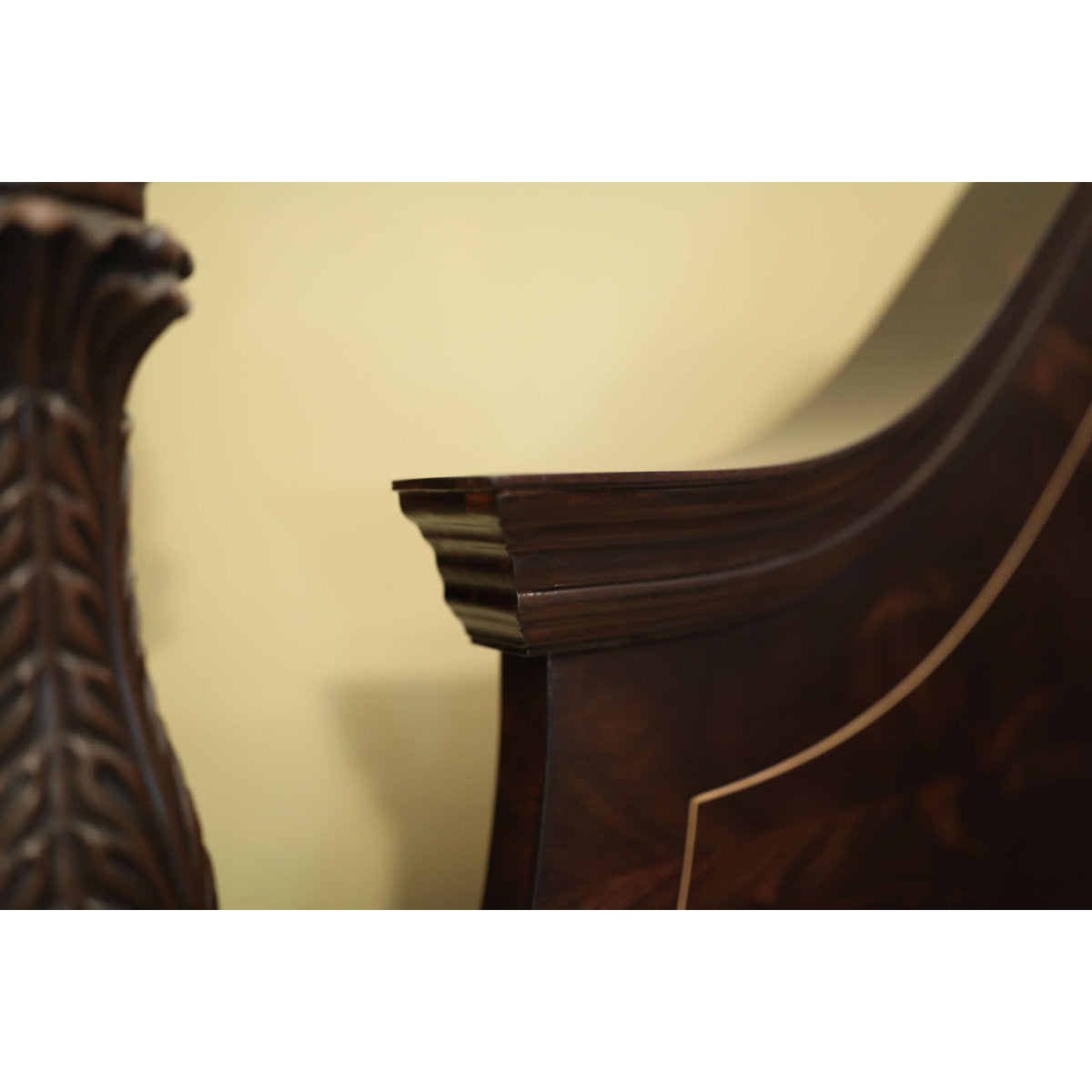 Ap Exclusives Queen Poster Bed Frame Headboard Footboard Side Rails Dark Espresso Brown Finished Flame Mahogany Queen Bed