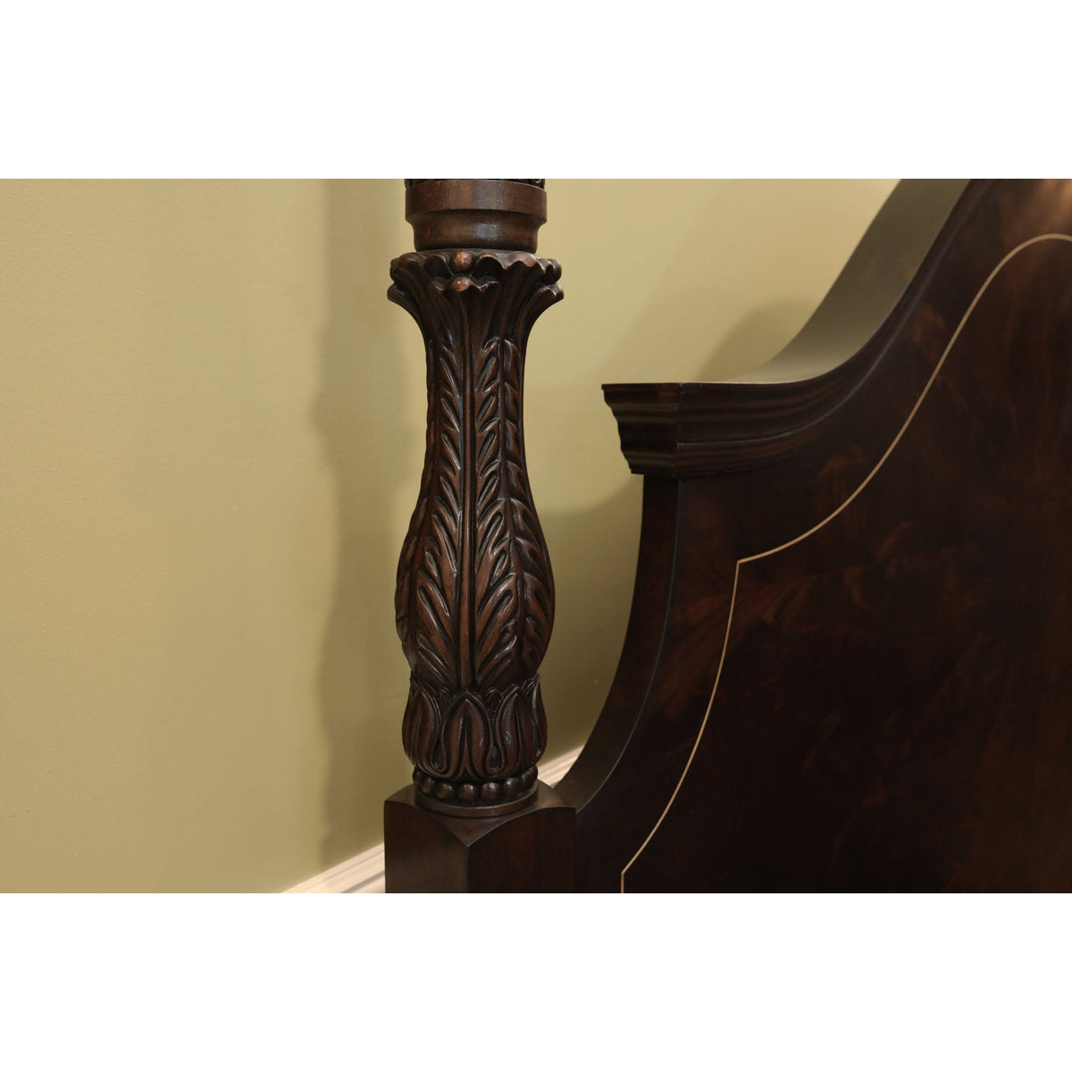 Ap Exclusives Queen Poster Bed Frame Headboard Footboard Side Rails Dark Espresso Brown Finished Flame Mahogany Queen Bed