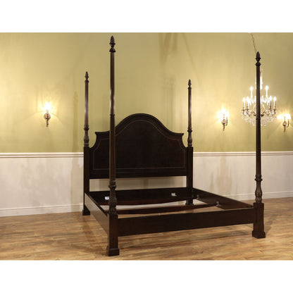 Ap Exclusives Queen Poster Bed Frame Headboard Footboard Side Rails Dark Espresso Brown Finished Flame Mahogany Queen Bed