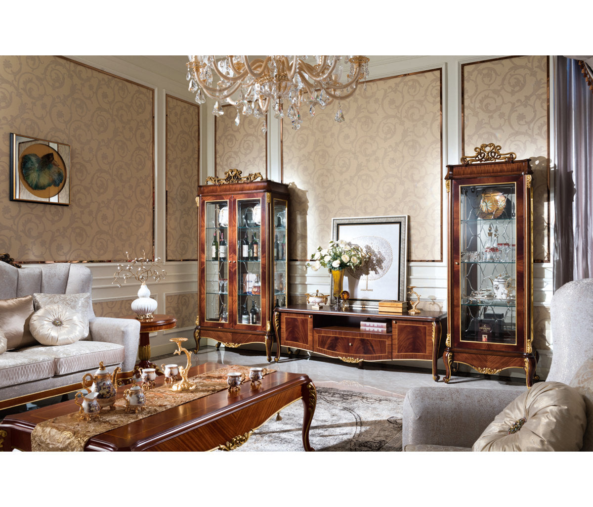 Bergamo Solid Wood Curio Cabinet