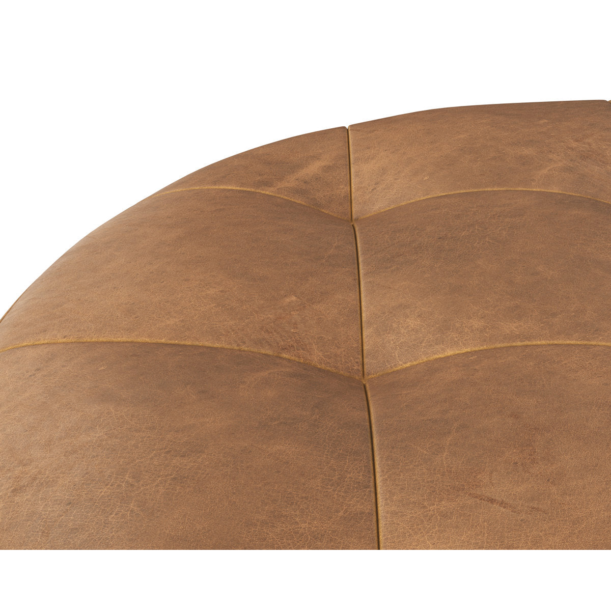 Sunpan Berrien Nilda Ottoman Camel Leather