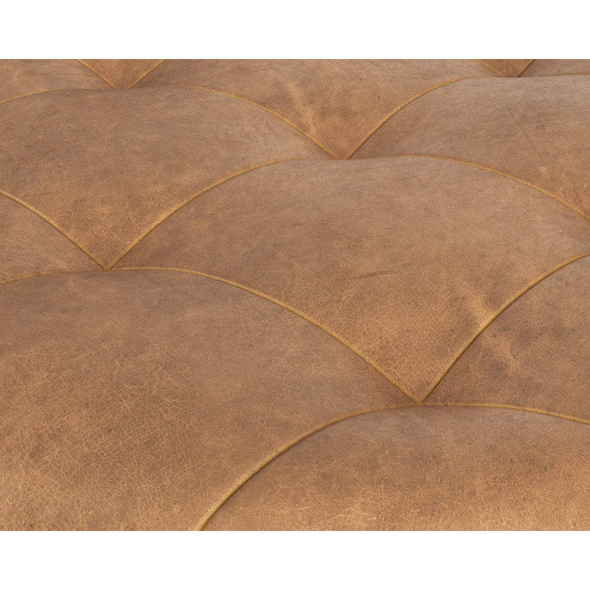 Sunpan Berrien Nilda Ottoman Camel Leather