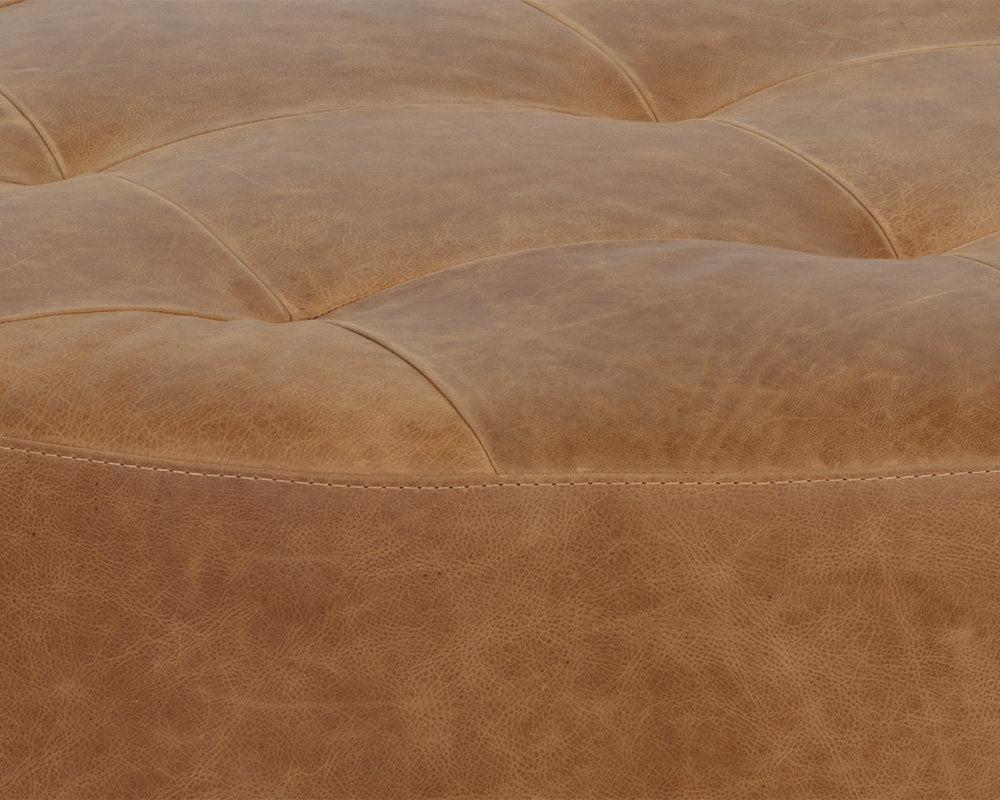 Sunpan Berrien Nilda Ottoman Camel Leather