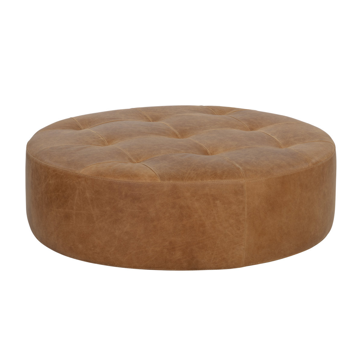 Sunpan Berrien Nilda Ottoman Camel Leather