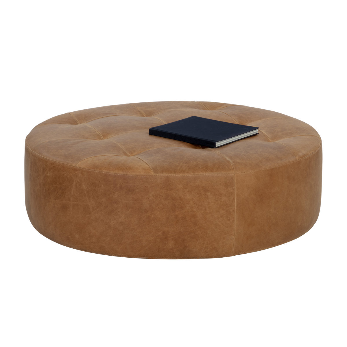 Sunpan Berrien Nilda Ottoman Camel Leather