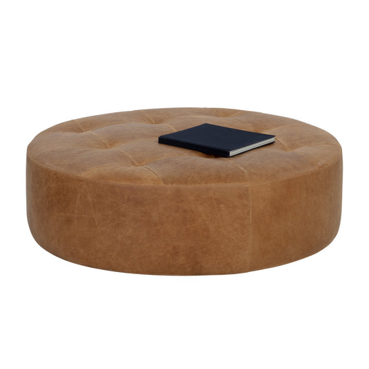Sunpan Berrien Nilda Ottoman Camel Leather