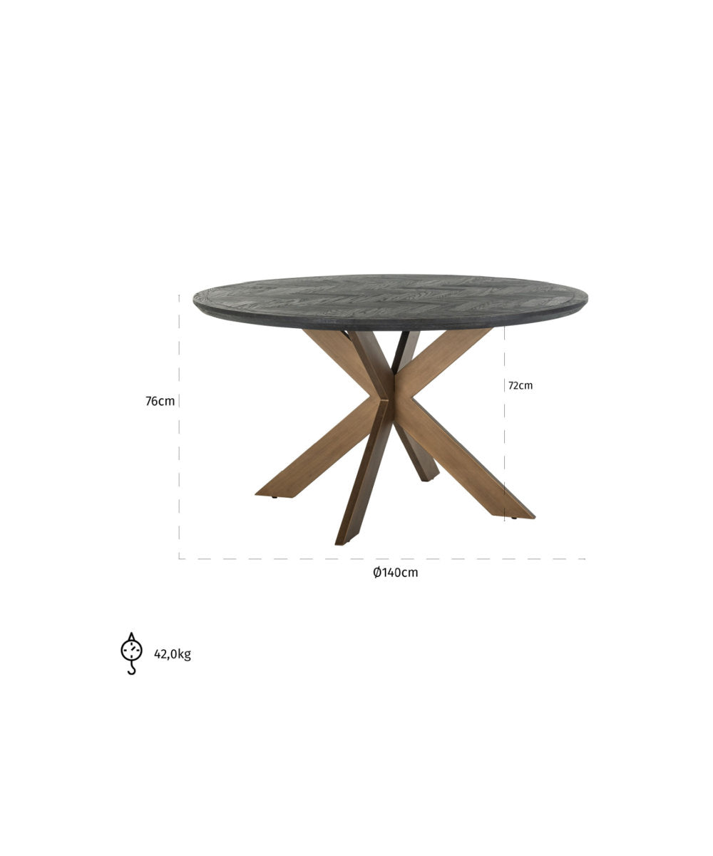 Blackbone Round Solid Oak Dining Table