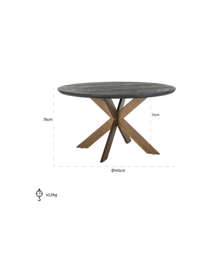 Blackbone Round Solid Oak Dining Table