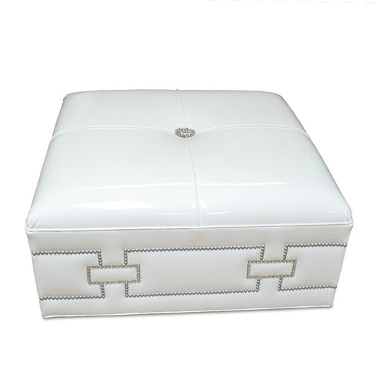 Haute House Home Blake Ottoman White