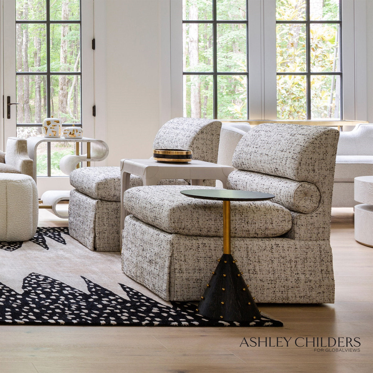 Ashley Childers Bolster Slipper Chair Truce Kona