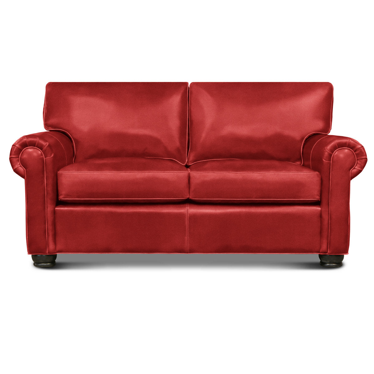 Eleanor Rigby Bordeaux 70 Genuine Leather Rolled Arm Loveseat