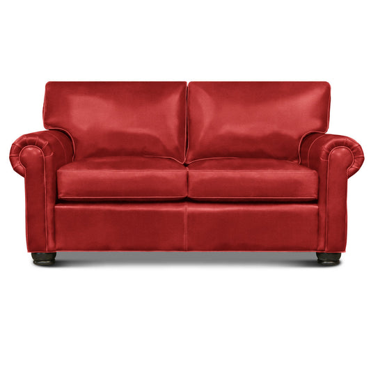 Eleanor Rigby Bordeaux 70 Genuine Leather Rolled Arm Loveseat