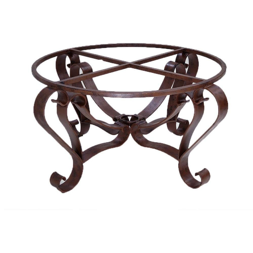 Mexports By Susana Molina Luxurious Wrought Iron Coffee Table Embellished With A 48 Round Oxidized Copper Top