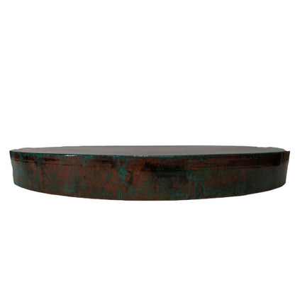 Mexports By Susana Molina Luxurious Wrought Iron Coffee Table Embellished With A 48 Round Oxidized Copper Top