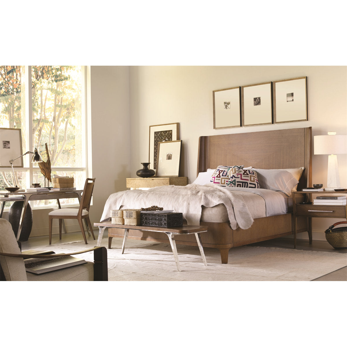 Bowery Place Upholstered Wingback Bed