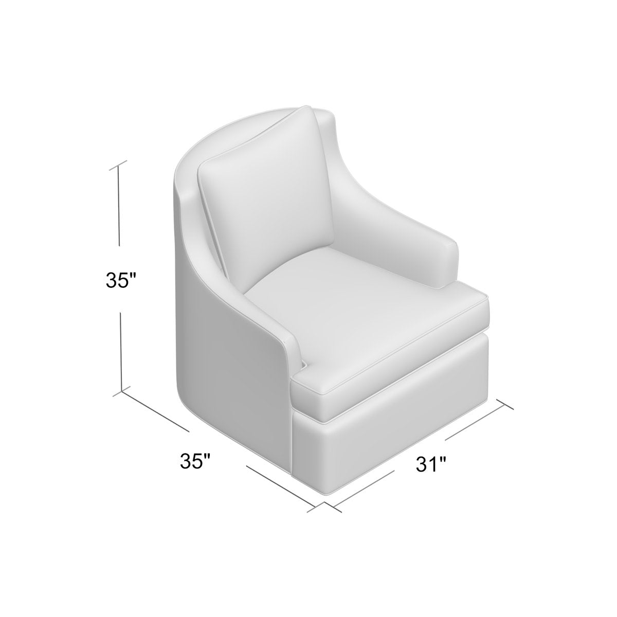 Bradley Swivel Armchair Chair with Ottoman