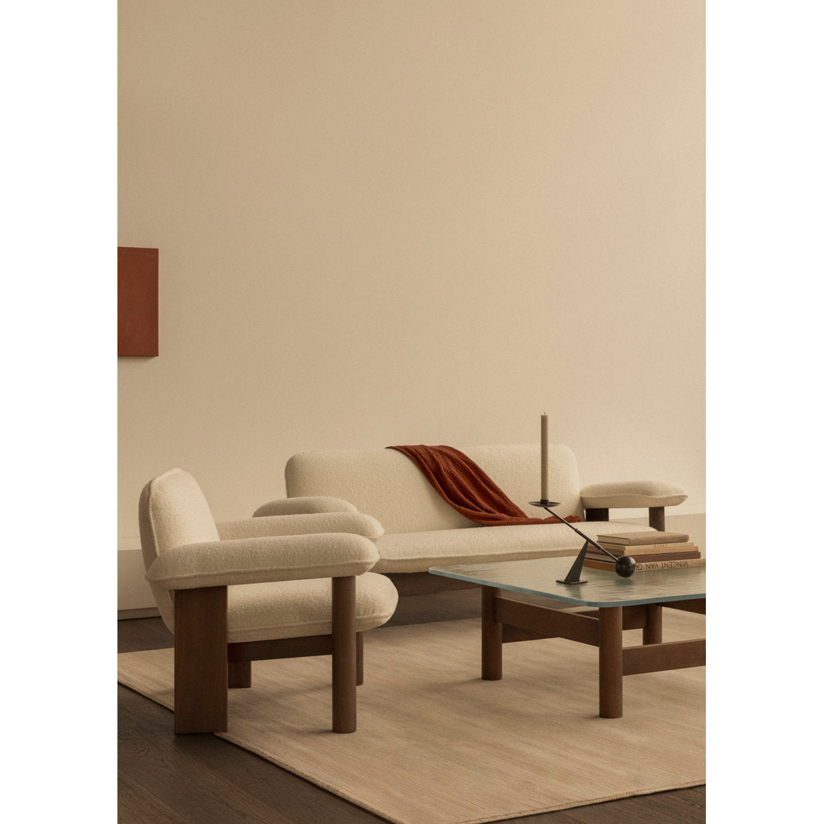 Audo Copenhagen Brasilia Lounge Table Natural Oakclear Glass