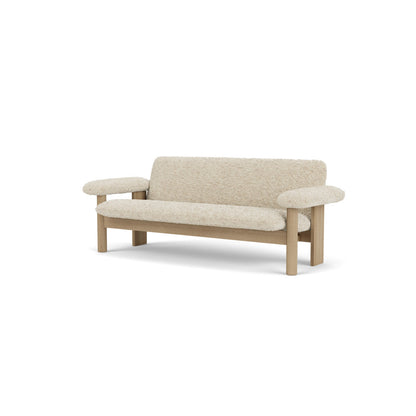 Audo Copenhagen Brasilia Sofa 2 Seater Solid Oak Base Upholstered With Pc3L Natural Oak Euus Cal117 Foam Sheepskin Curly Sahara Sheepskin Curly Nevotex