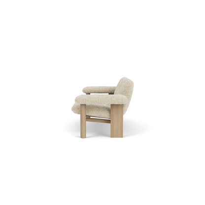 Audo Copenhagen Brasilia Sofa 2 Seater Solid Oak Base Upholstered With Pc3L Natural Oak Euus Cal117 Foam Sheepskin Curly Sahara Sheepskin Curly Nevotex