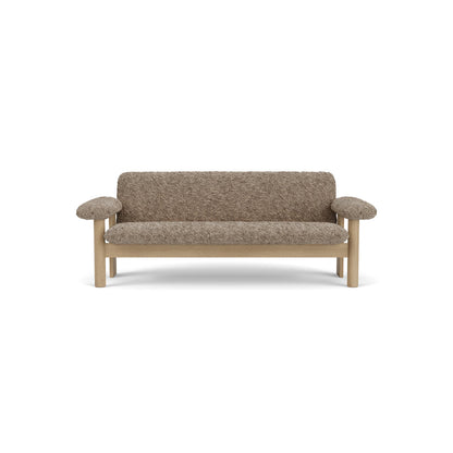 Audo Copenhagen Brasilia Sofa 2 Seater Solid Oak Base Upholstered With Pc3L Natural Oak Euus Cal117 Foam Sheepskin Curly Sahara Sheepskin Curly Nevotex