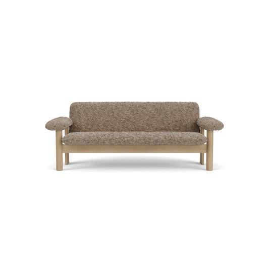 Audo Copenhagen Brasilia Sofa 2 Seater Solid Oak Base Upholstered With Pc3L Natural Oak Euus Cal117 Foam Sheepskin Curly Sahara Sheepskin Curly Nevotex