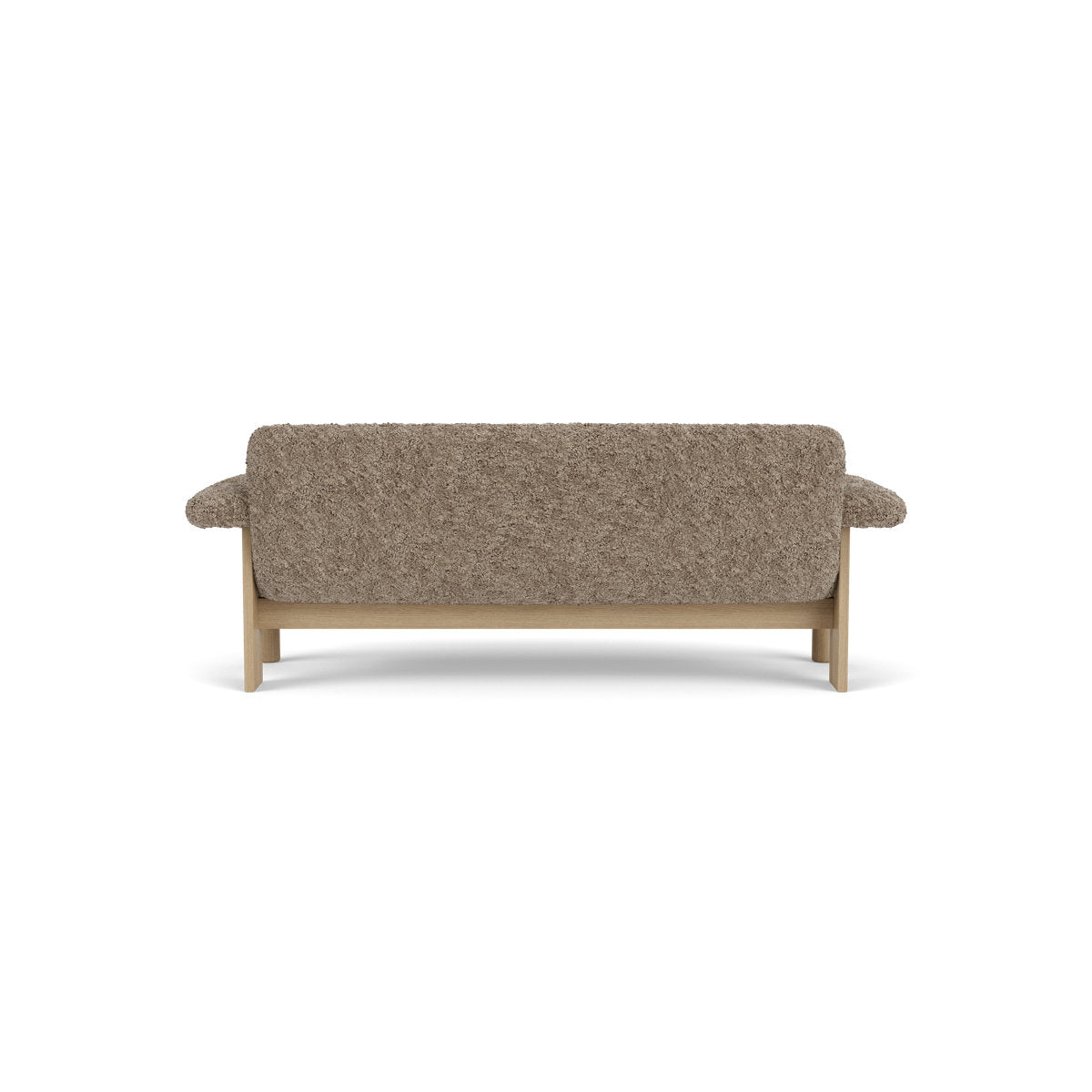 Audo Copenhagen Brasilia Sofa 2 Seater Solid Oak Base Upholstered With Pc3L Natural Oak Euus Cal117 Foam Sheepskin Curly Sahara Sheepskin Curly Nevotex