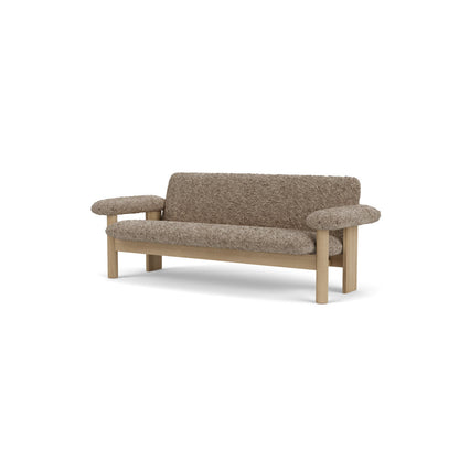 Audo Copenhagen Brasilia Sofa 2 Seater Solid Oak Base Upholstered With Pc3L Natural Oak Euus Cal117 Foam Sheepskin Curly Sahara Sheepskin Curly Nevotex