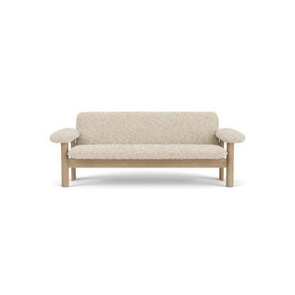 Audo Copenhagen Brasilia Sofa 2 Seater Solid Oak Base Upholstered With Pc3L Natural Oak Euus Cal117 Foam Sheepskin Curly Sahara Sheepskin Curly Nevotex