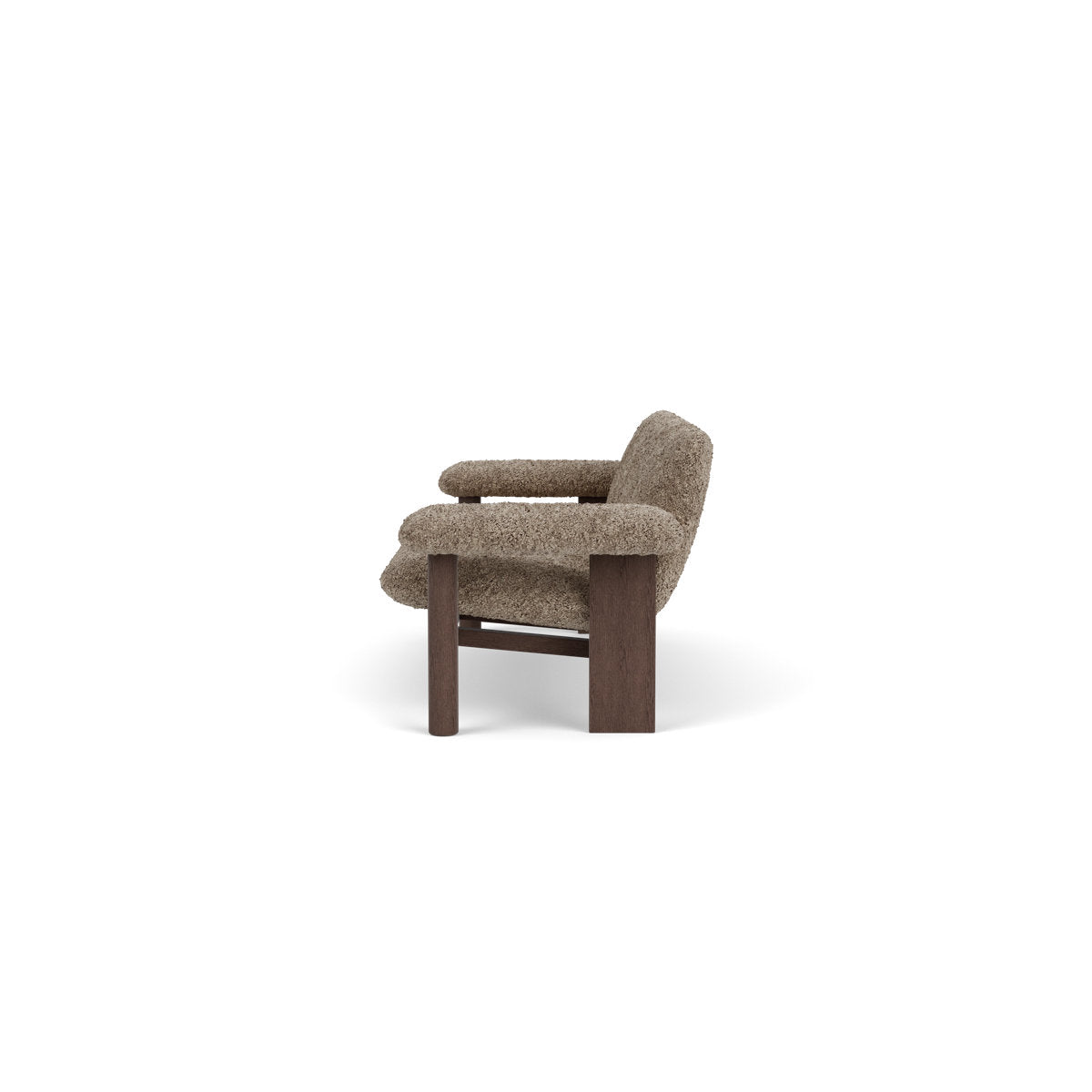 Audo Copenhagen Brasilia Sofa 2 Seater Solid Oak Base Upholstered With Pc3L Natural Oak Euus Cal117 Foam Sheepskin Curly Sahara Sheepskin Curly Nevotex