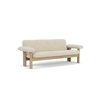 Audo Copenhagen Brasilia Sofa 2 Seater Solid Oak Base Upholstered With Pc3L Natural Oak Euus Cal117 Foam Sheepskin Curly Sahara Sheepskin Curly Nevotex