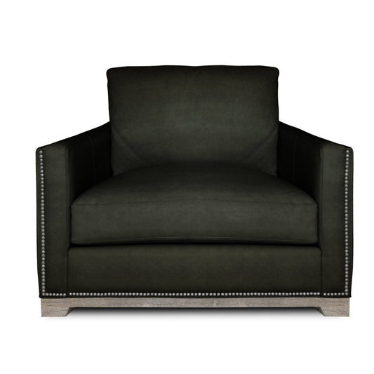 Brooklyn Leather Club Chair Chair with Ottoman