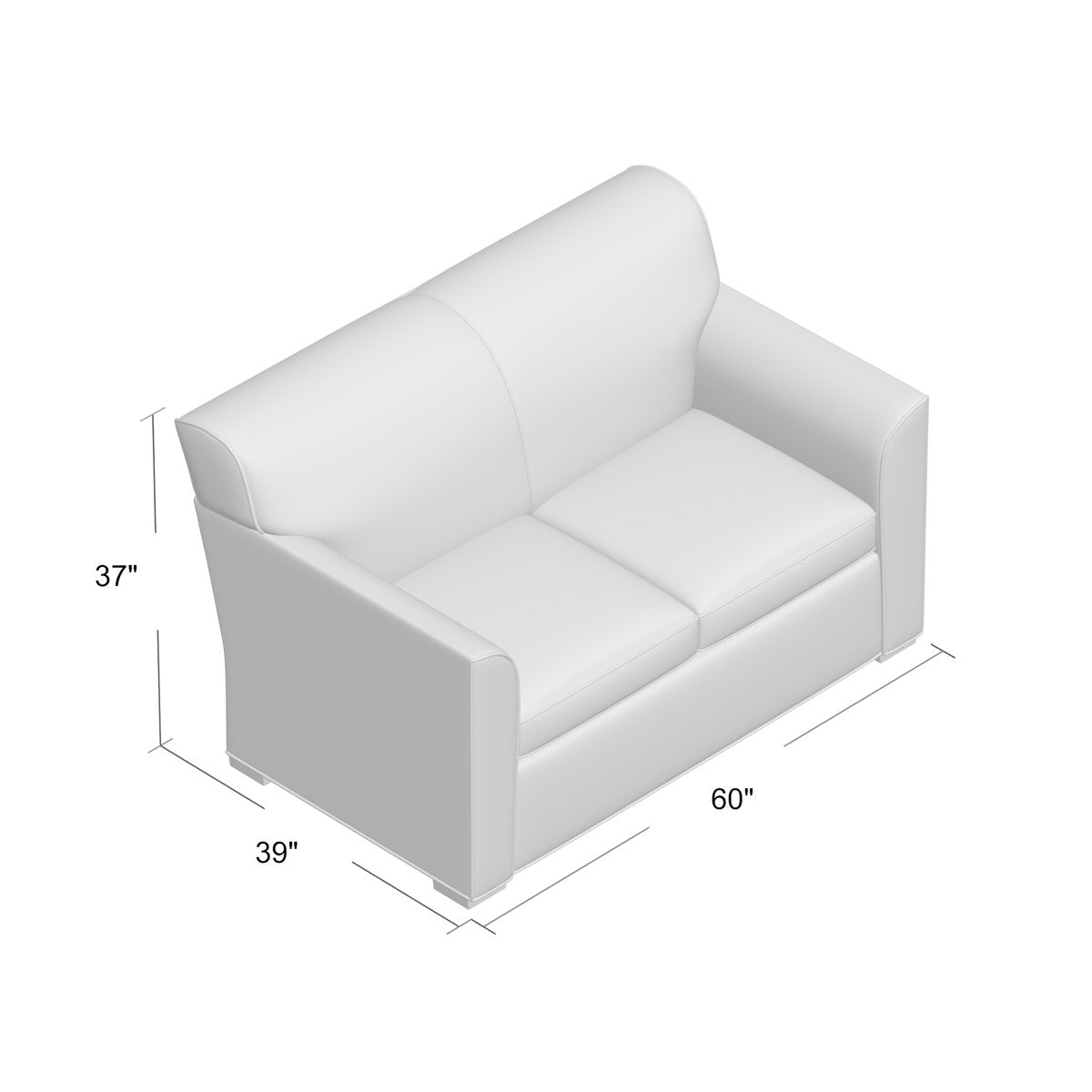 Duralee Brunswick 60 Square Arm Loveseat