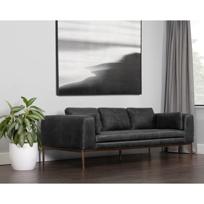 Sunpan Burr Sofa Bali Bone Leather