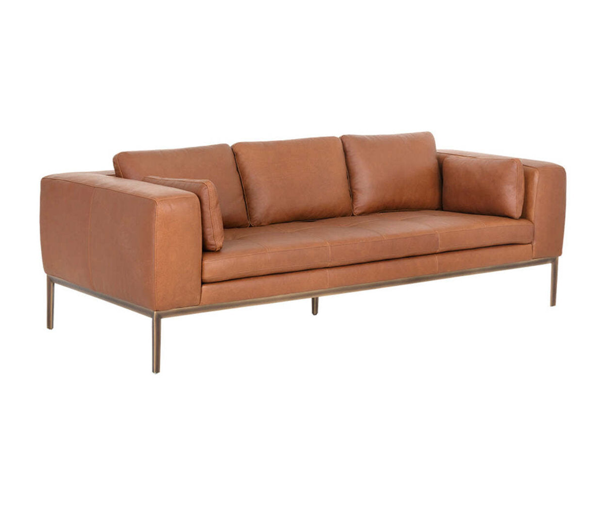Sunpan Burr Sofa Behike Saddle Leather