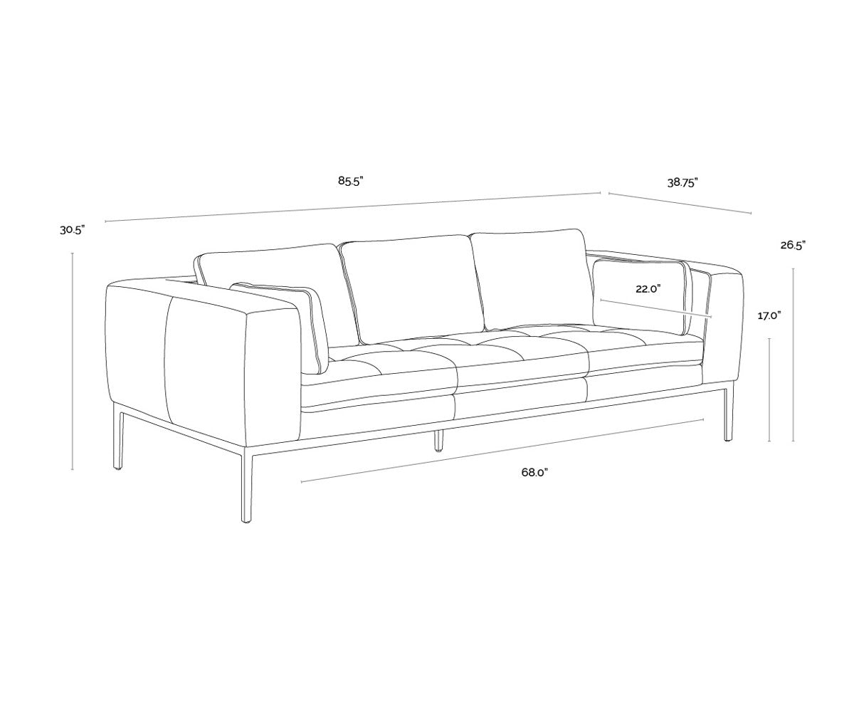 Sunpan Burr Sofa Behike Saddle Leather