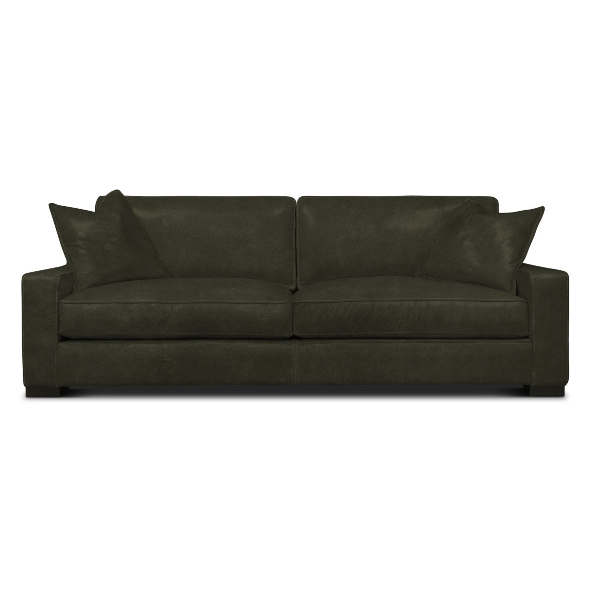 Eleanor Rigby Buttercup 96 Genuine Leather Square Arm Sofa