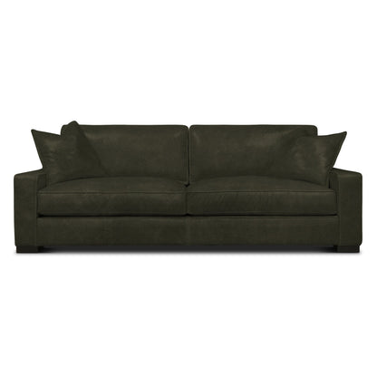 Eleanor Rigby Buttercup 96 Genuine Leather Square Arm Sofa