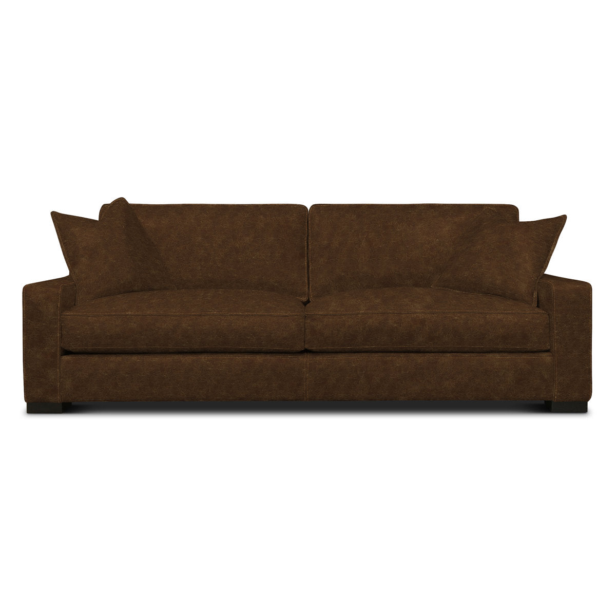 Eleanor Rigby Buttercup 96 Genuine Leather Square Arm Sofa
