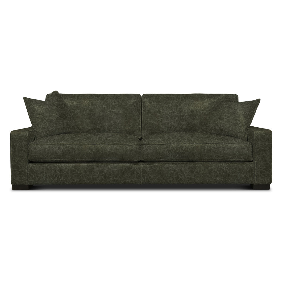Eleanor Rigby Buttercup 96 Genuine Leather Square Arm Sofa