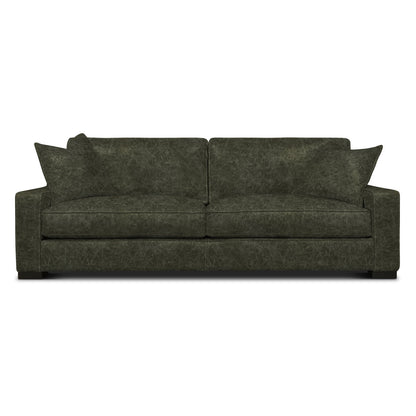 Eleanor Rigby Buttercup 96 Genuine Leather Square Arm Sofa