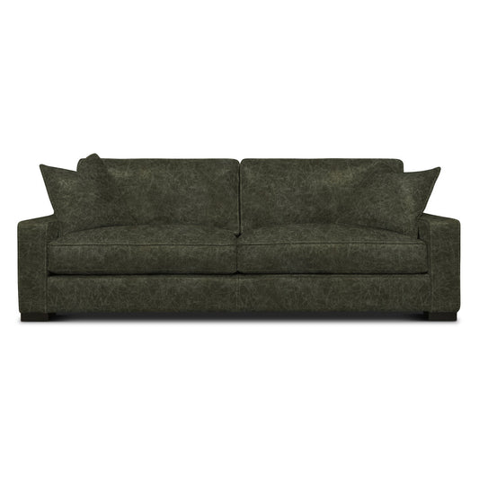 Eleanor Rigby Buttercup 96 Genuine Leather Square Arm Sofa
