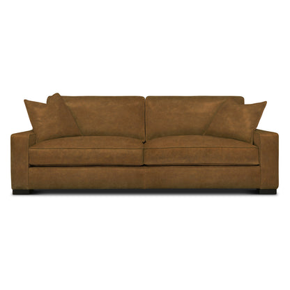 Eleanor Rigby Buttercup 96 Genuine Leather Square Arm Sofa