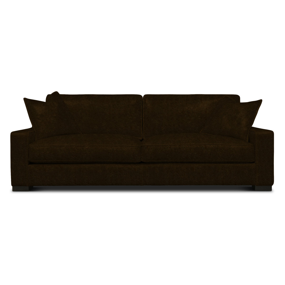 Eleanor Rigby Buttercup 96 Genuine Leather Square Arm Sofa