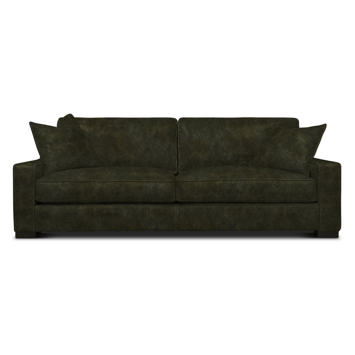 Eleanor Rigby Buttercup 96 Genuine Leather Square Arm Sofa
