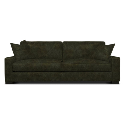 Eleanor Rigby Buttercup 96 Genuine Leather Square Arm Sofa
