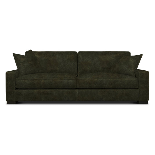 Eleanor Rigby Buttercup 96 Genuine Leather Square Arm Sofa