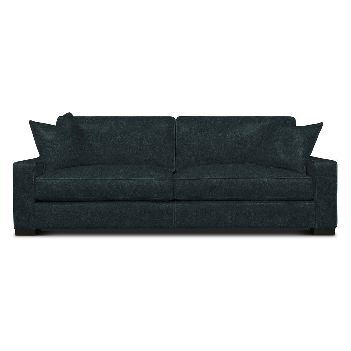 Eleanor Rigby Buttercup 96 Genuine Leather Square Arm Sofa